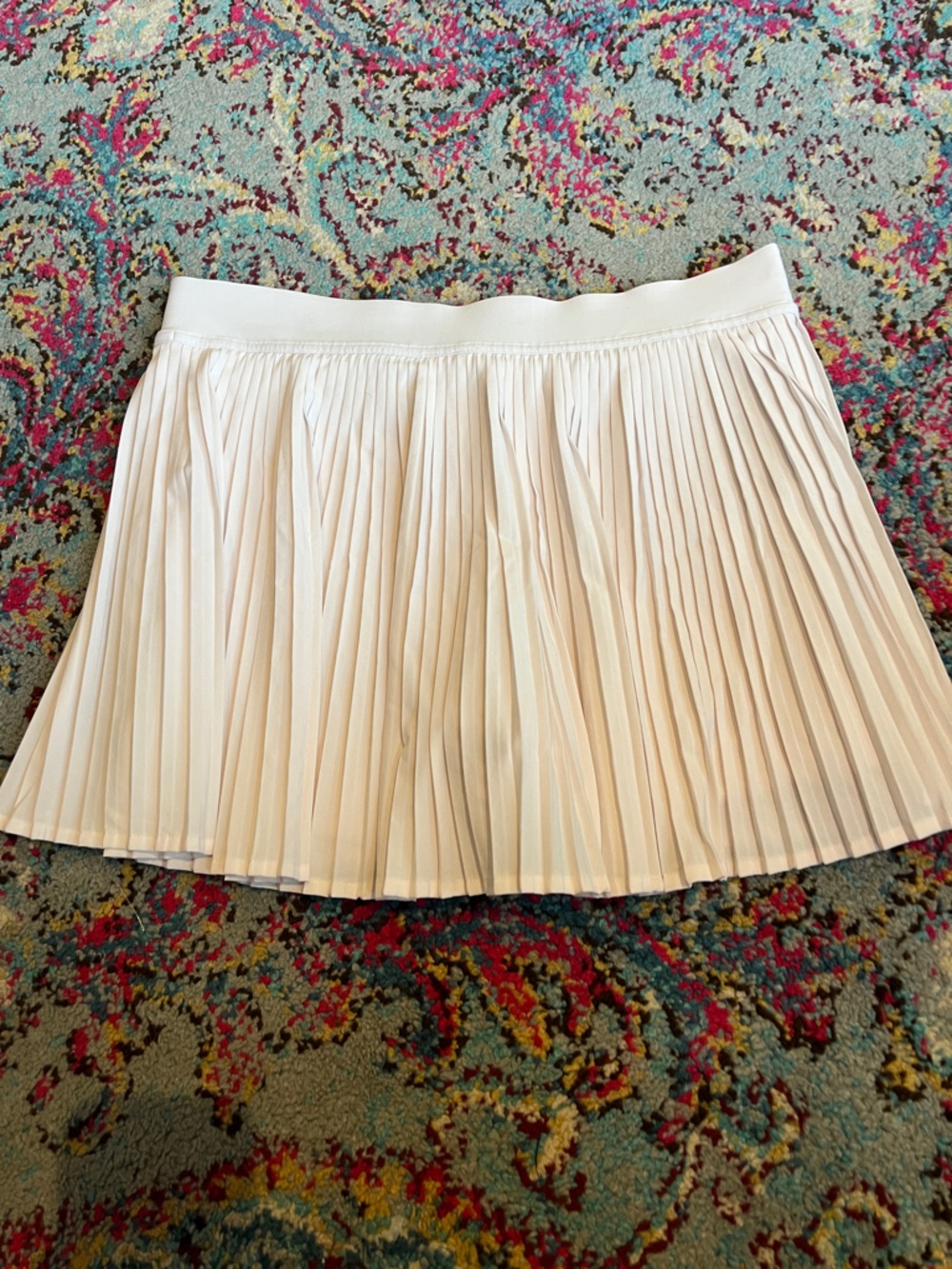 Lulu Pleated A-Line Skirt in Ivory/Cream - Picture 3 of 7
